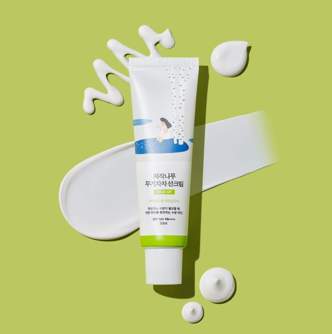 Round Lab Birch Moisturizing Mild-Up Sunscreen SPF 50+, PA++++ 50ml - Suunsu Korean skincare
