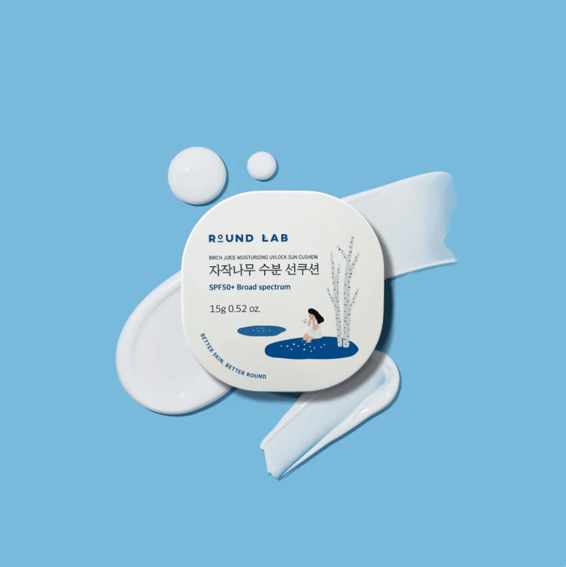 Round Lab Birch juice Moisturizing Sun Cushion 15g - Suunsu Korean skincare