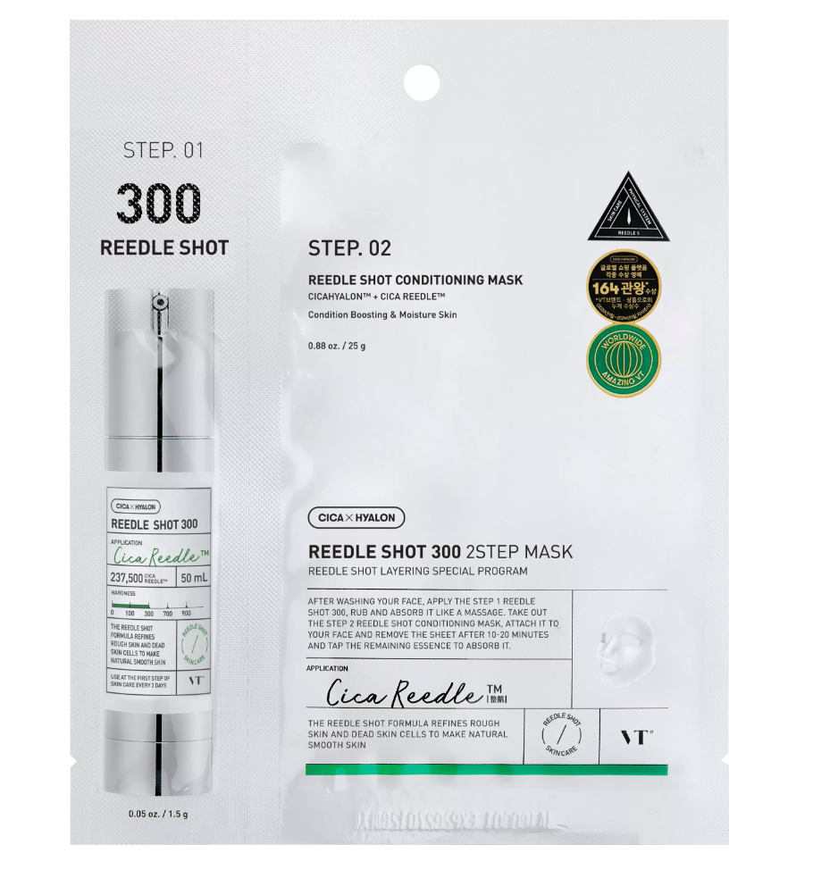 VT Cosmetics Mild Reedle shot 300  2-step mask(1ea) - Suunsu Korean skincare