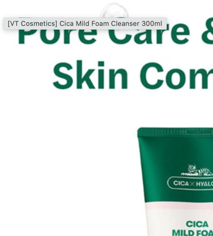 VT CICA Mild Foam Cleanser 300ml