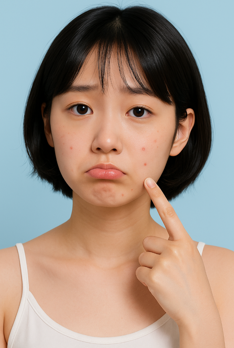Acne skin