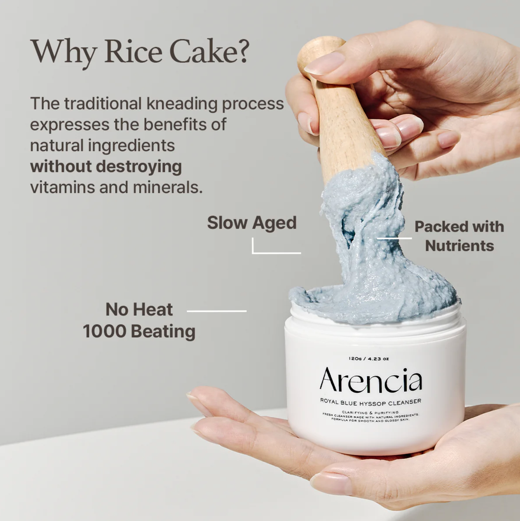 Arencia Fresh Blue Hyssop Rice Mochi Cleanser 120g