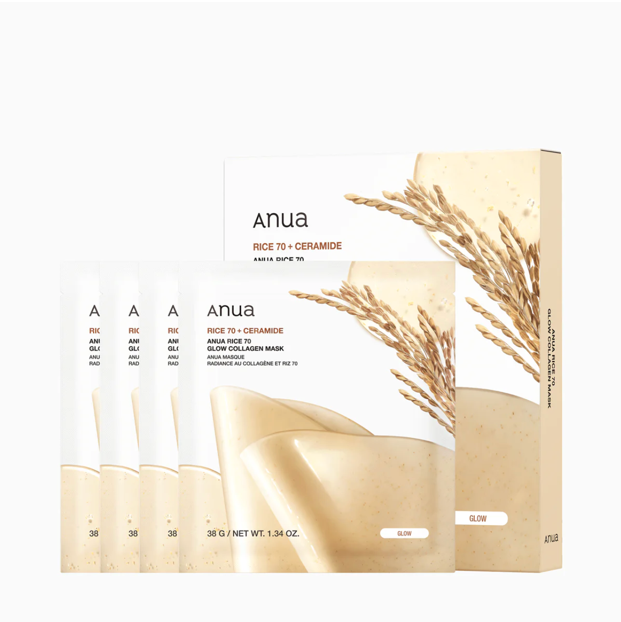 ANUA Rice70 Glow Collagen Mask [1EA] - Suunsu Korean skincare