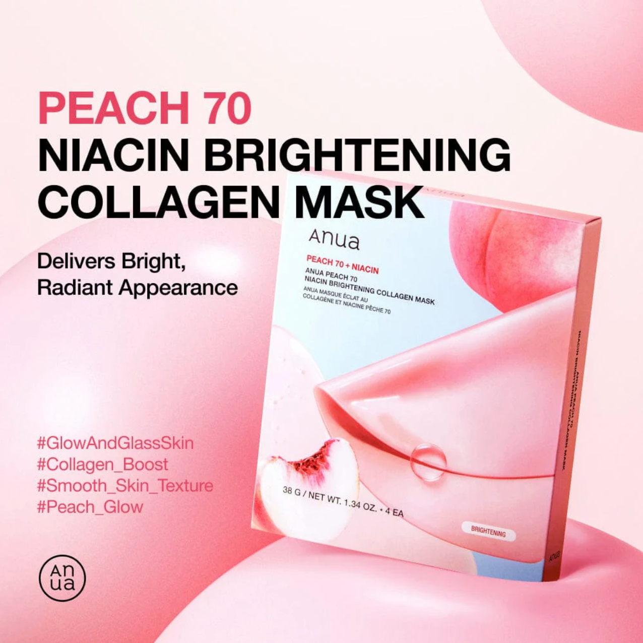 ANUA Peach 70 Niacin Brightening Collagen Mask[1EA]