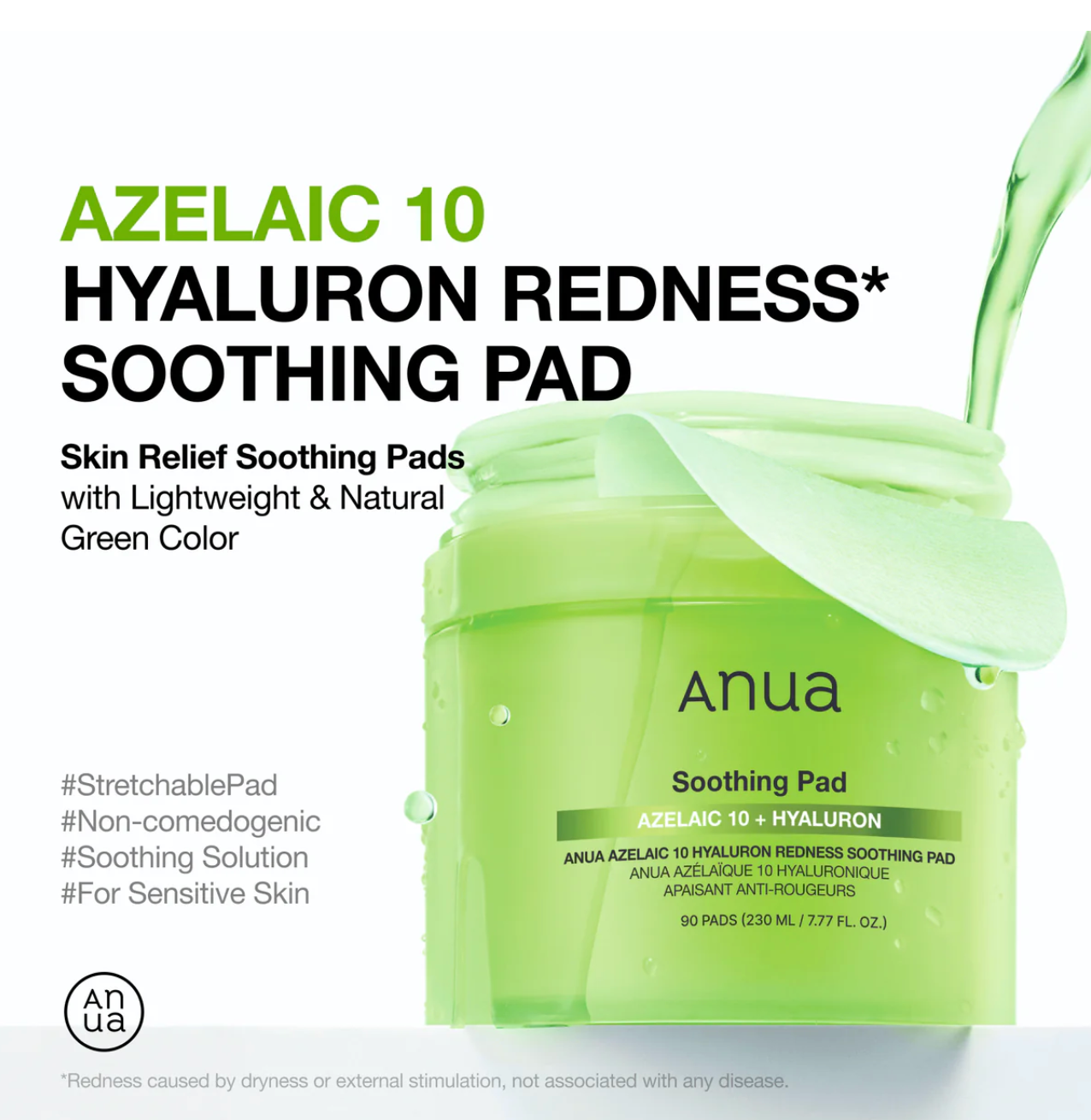 ANUA  Azelaicacid 10 + Hyaluron Soothing pad 90ea - Suunsu Korean skincare