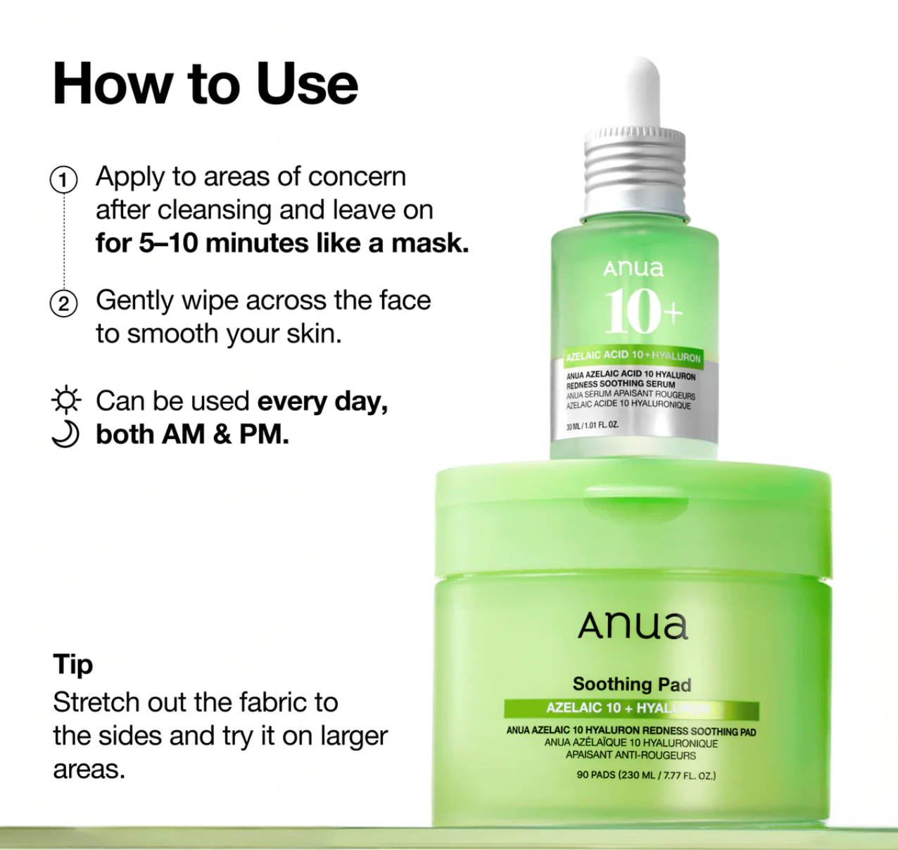 ANUA  Azelaicacid 10 + Hyaluron Soothing pad 90ea - Suunsu Korean skincare