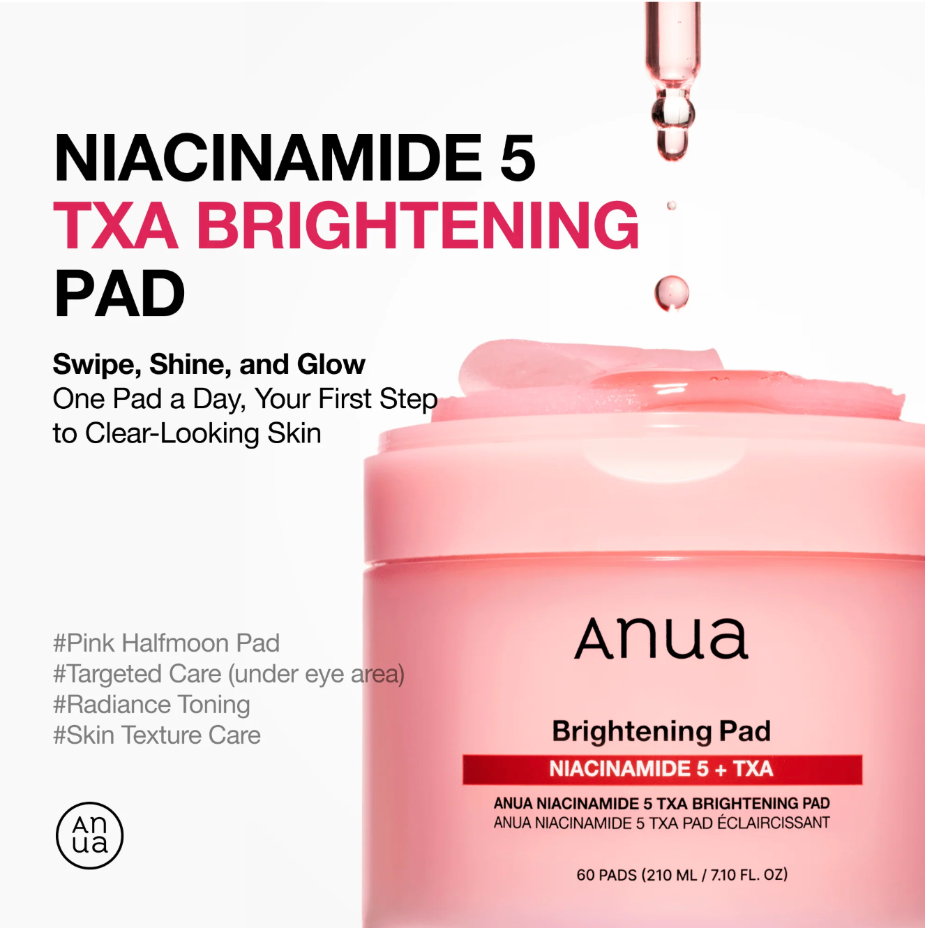Anua Brightening Pad (60ea) 230ml Niacinamide 5 + TXA - Suunsu Korean skincare