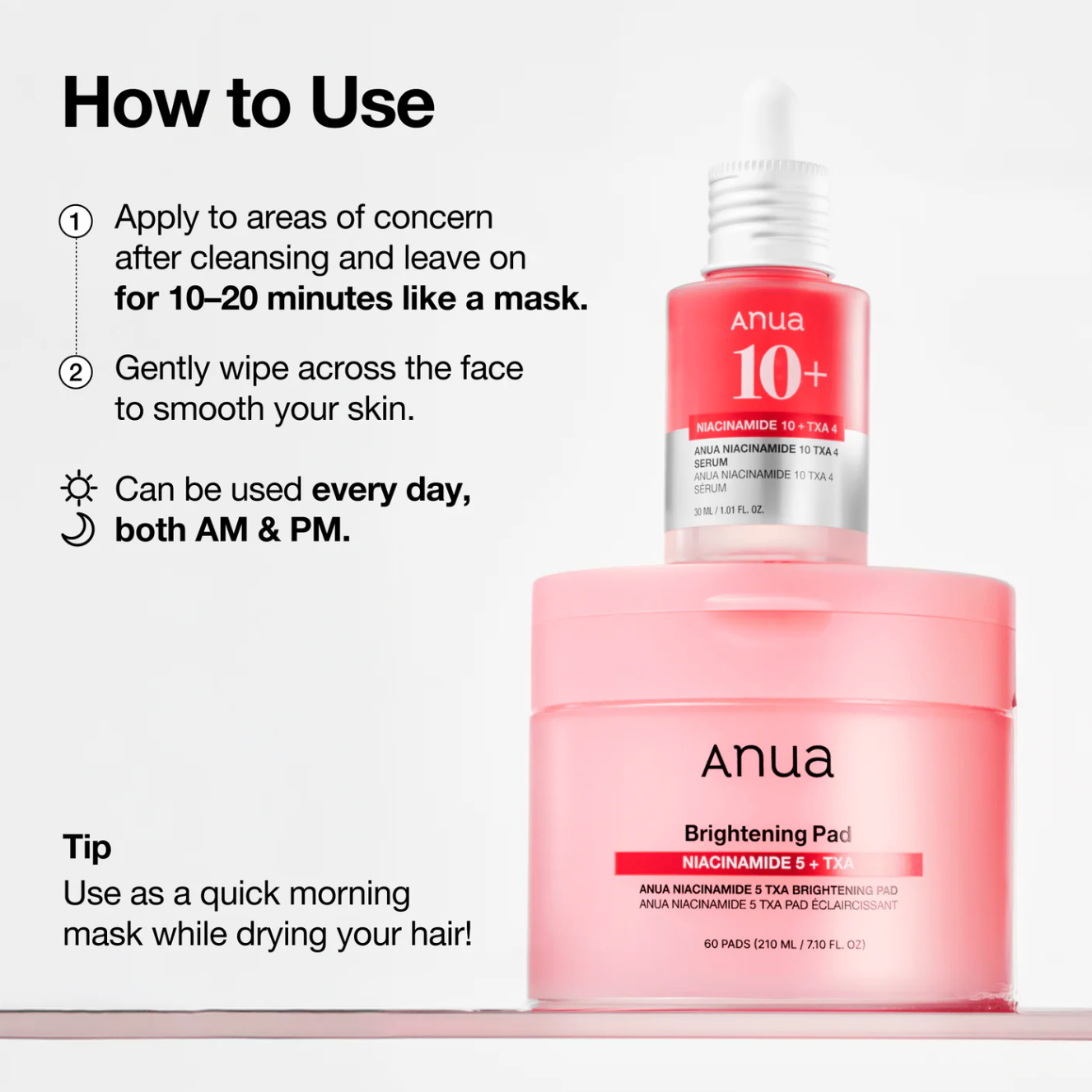 Anua Brightening Pad (60ea) 230ml Niacinamide 5 + TXA - Suunsu Korean skincare