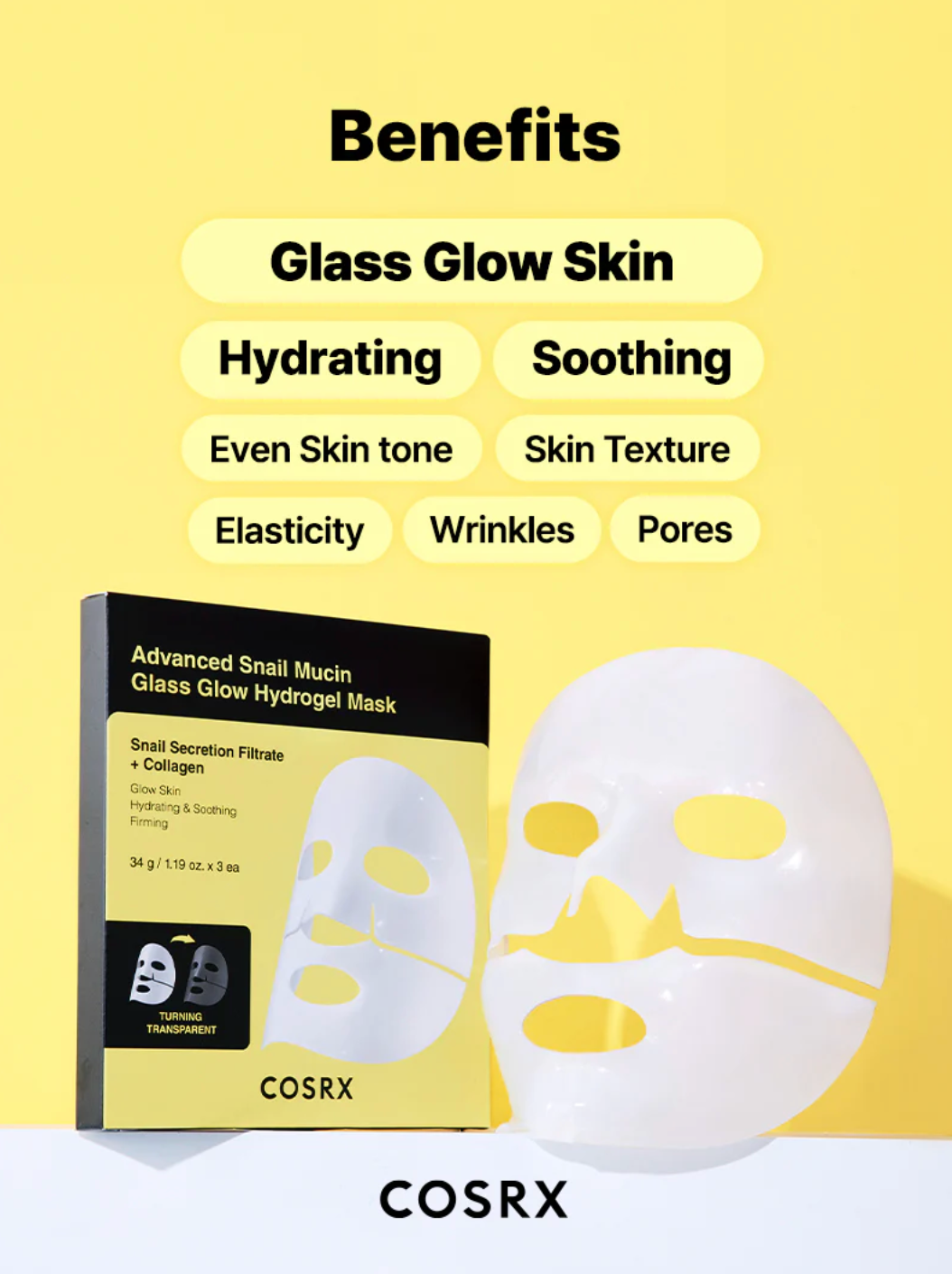 COSRX Advanced Snail Mucin Glass Glow Hydrogel Mask [1EA]