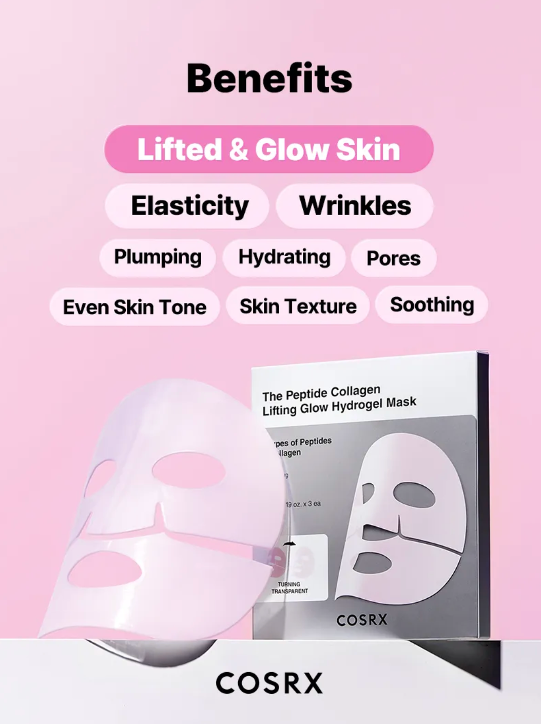 COSRX Peptide Collagen lifting Glow Hydrogel Mask [1ea]