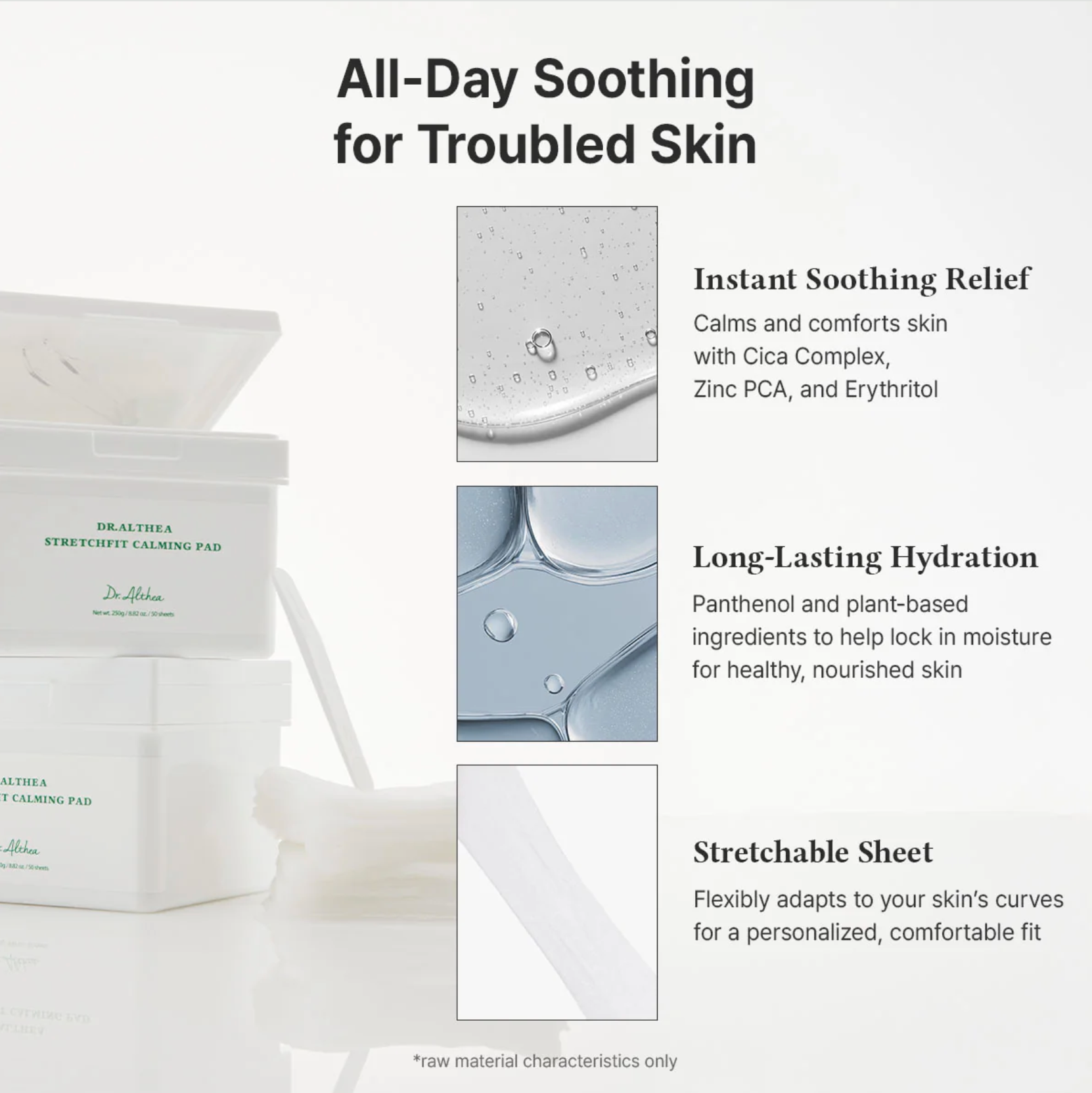 Dr. Althea Stretchfit Calming Pad (50 Sheets) | Cooling & Soothing Toner Pad