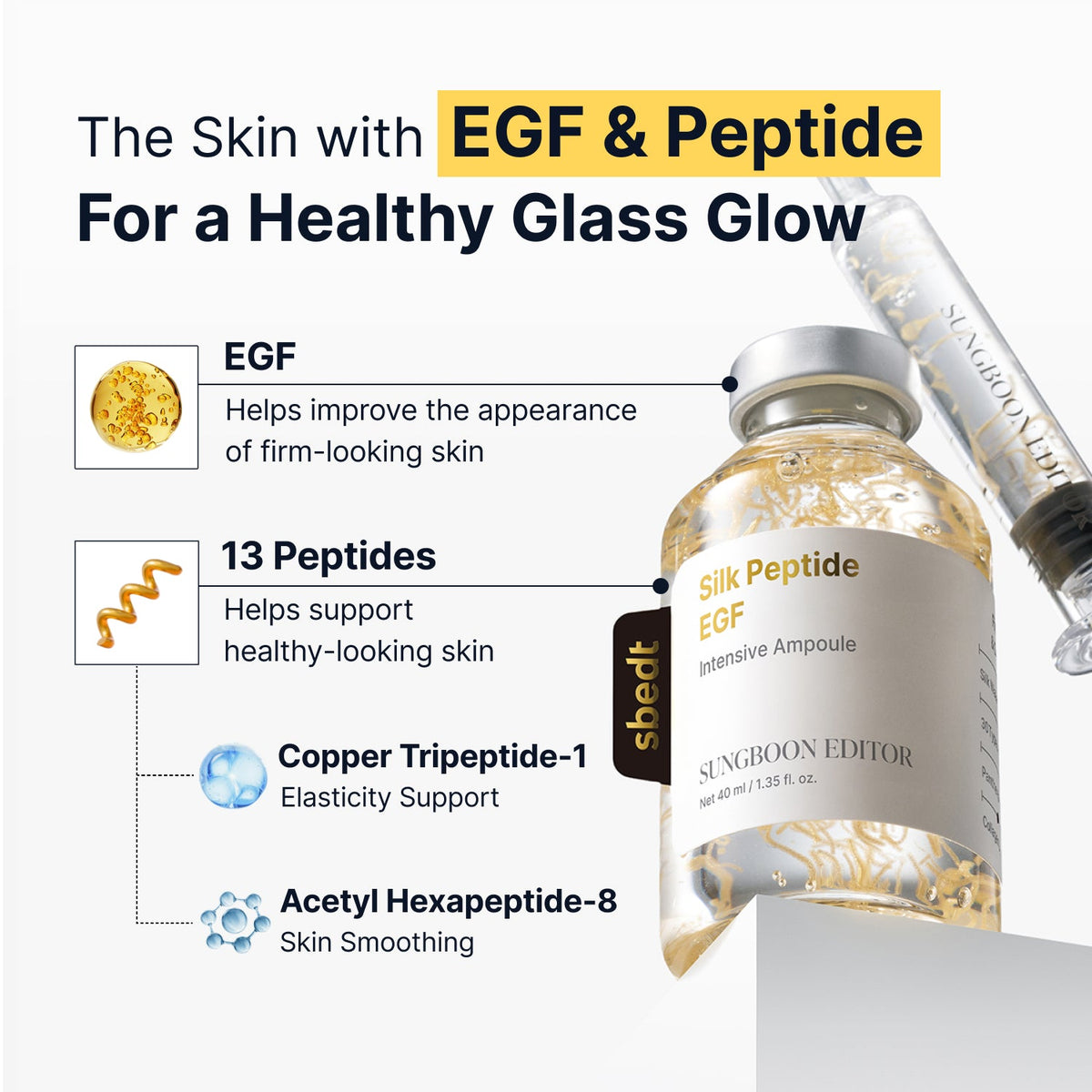 Sungboon Editor Silk Peptide EGF Intensive Ampoule EGF and peptides