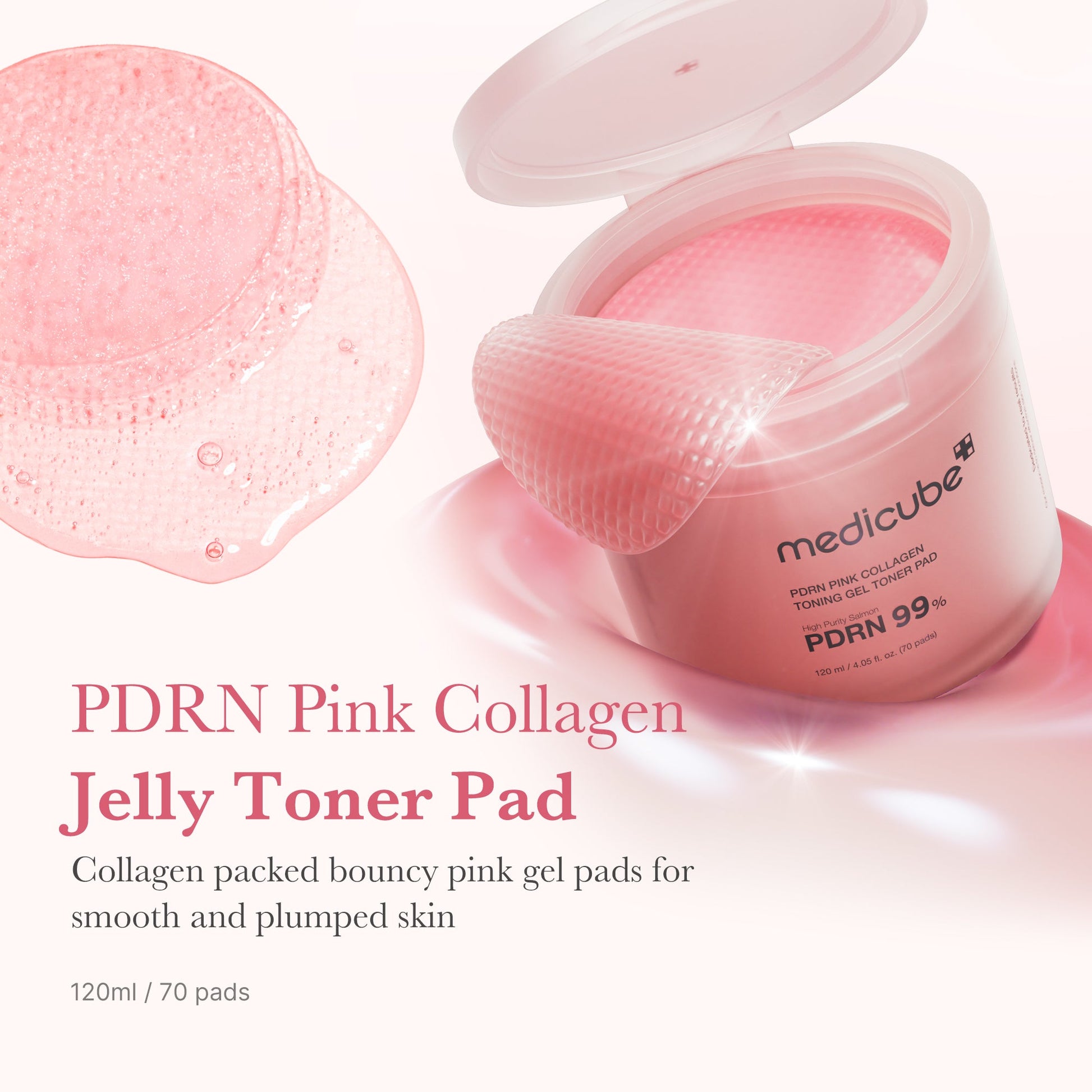 Medicube PDRN Pink Collagen Toning Gel Toner Pad detail 1