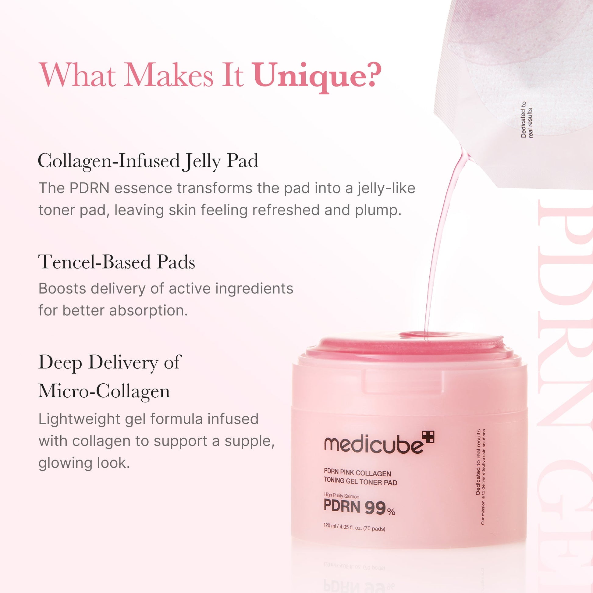 Medicube PDRN Pink Collagen Toning Gel Toner Pad detail 2