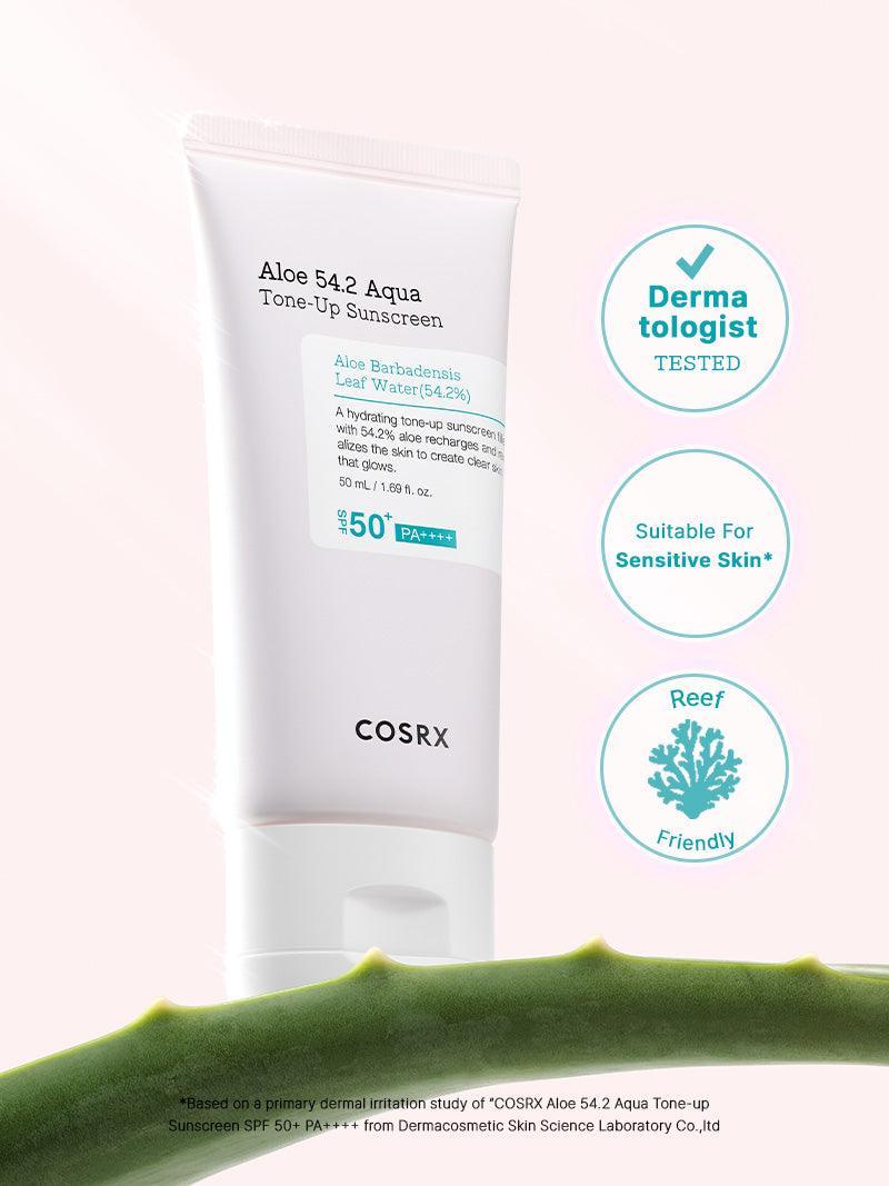 COSRX Aloe 54.2 Aqua Tone-up Sunscreen texture swatch