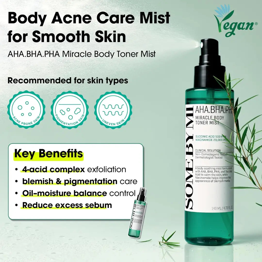 AHA BHA PHA Miracle Body Toner Mist 140ml